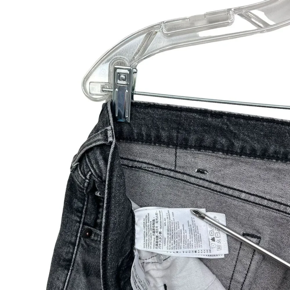 Levi's Mens 505 Jeans Straight Stretch 5 Pocket Zip Fly Charcoal Black Size W40*